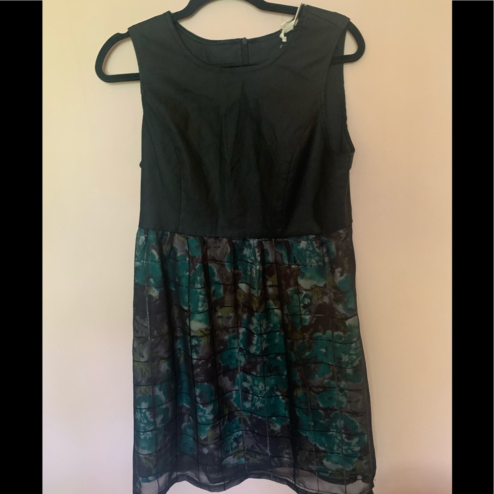 Pretty black and green dress with tulle skirt